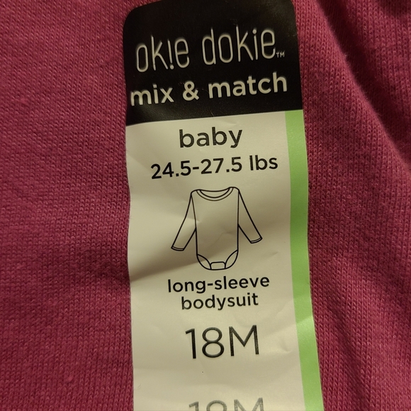NWT Okie dokie 18M mauve bodysuit - Picture 4 of 7